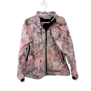 Guides Choice Womens Pink Camo Softshell Fleece Lined Jacket Large Outdoors